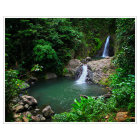 Verdant jungle with cascading waterfall and emerald pool