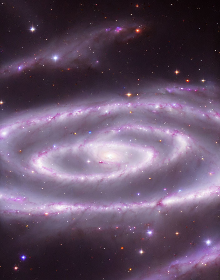 Prominent Swirling Arms in Spiral Galaxy with Stars and Dust