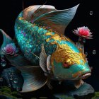 Colorful Tropical Fish in Dark Aquatic Setting