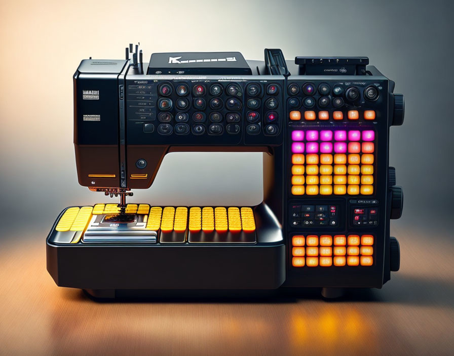 Hybrid sewing machine with beat-making console design