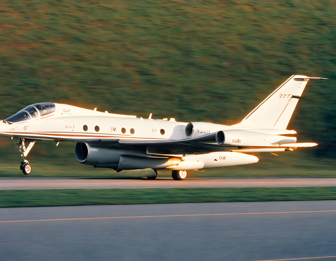 Small Jet Aircraft Landing with Retractable Landing Gear