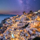 Starry Night Over Terraced Seaside Town