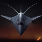 Stealth aircraft in low light emphasizing radar evasion design