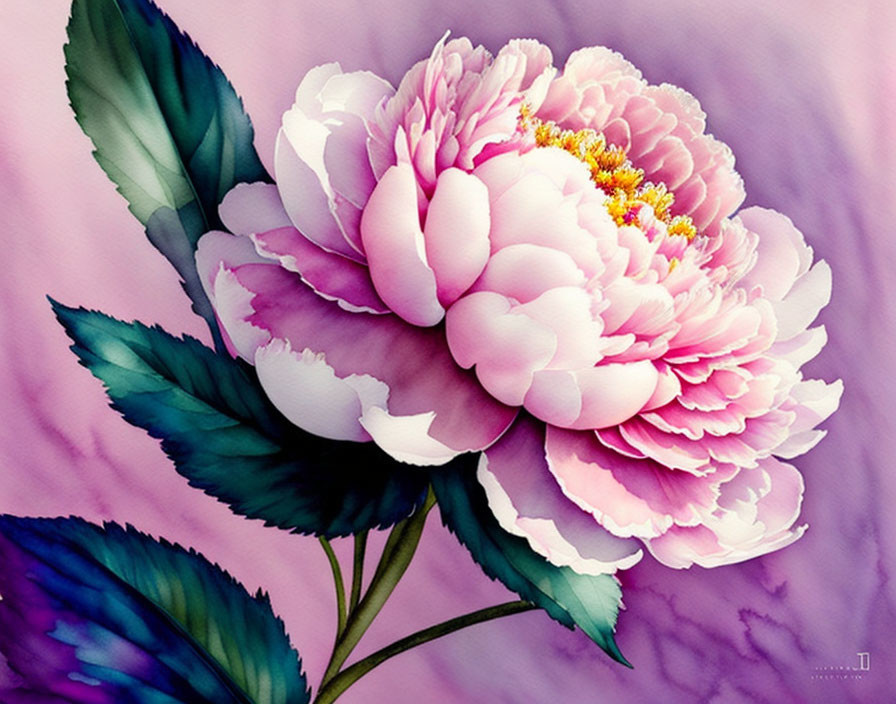 Vibrant pink peony with lush petals on textured background