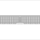 Detailed Line Drawing of Modern Building Facade with Signature