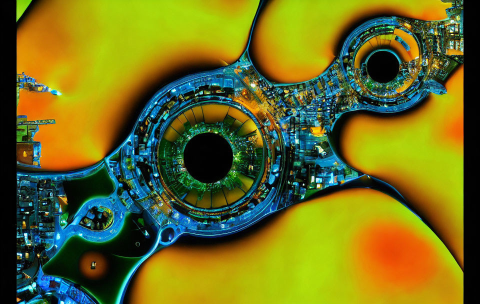 Fractal-like Eye Pattern in Abstract Digital Art