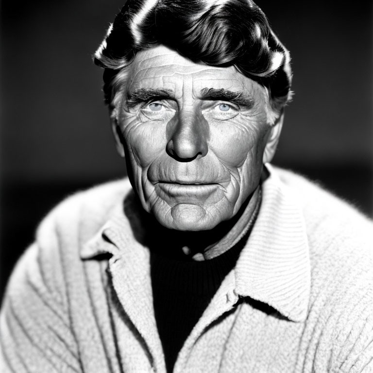 Elderly Man Portrait in Black and White