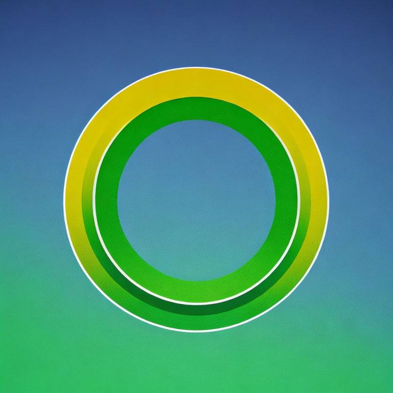 Concentric Circles in Yellow, White, and Green on Gradient Background