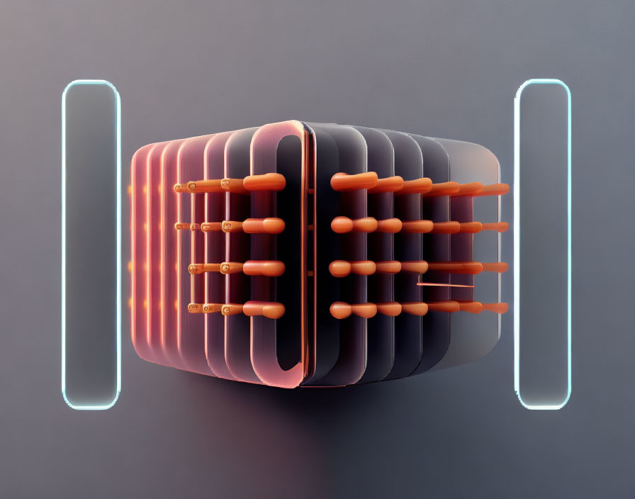 Layered Rings and Rods in Abstract 3D Cylindrical Structure