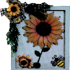 Sunflower and Bee Paper Art in Multilayered Frame