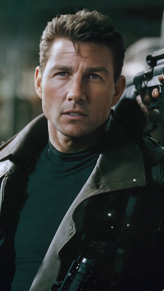 Short-haired man in tactical vest holding firearm with focused expression.