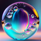 Colorful Swirling Patterns of Soap Bubbles on Gradient Background