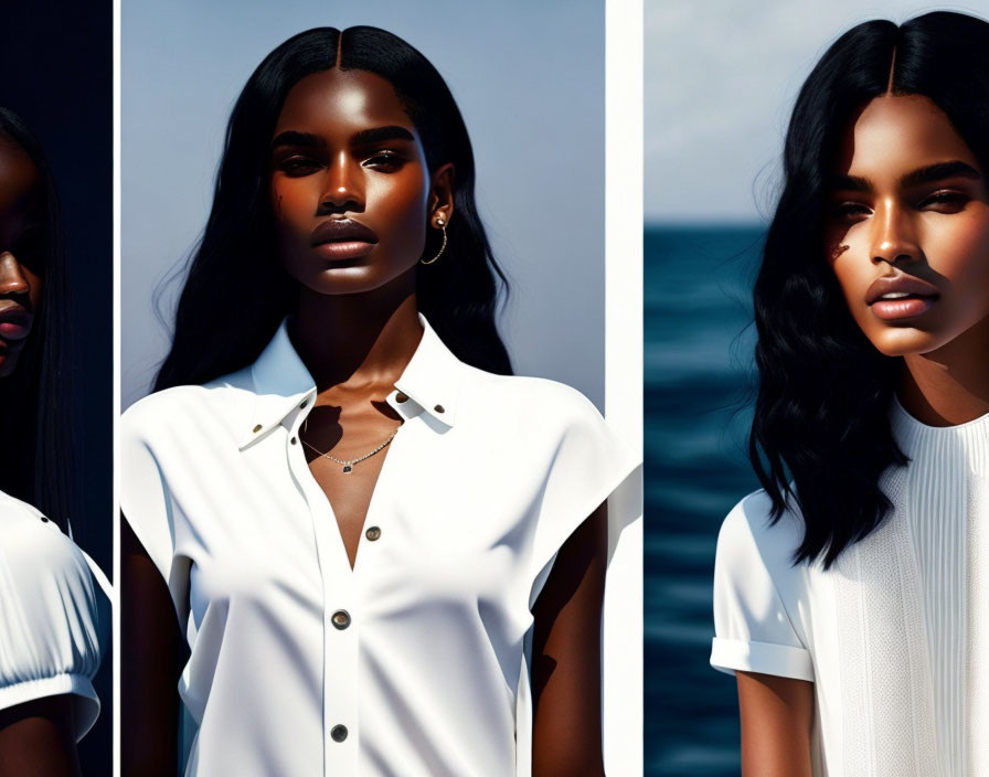 Model Portraits with Glowing Complexion and Contrast