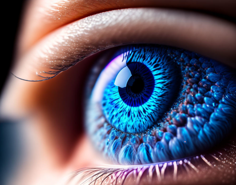 Detailed Close-Up of Vivid Blue Human Eye