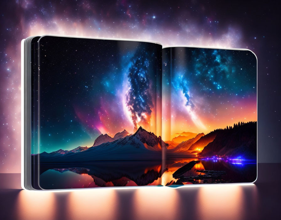 Expansive cosmic landscape on foldable device