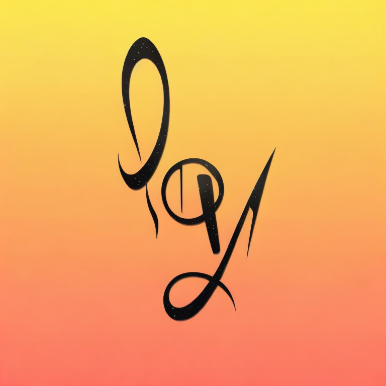 Black musical treble clef on vibrant gradient background from yellow to red