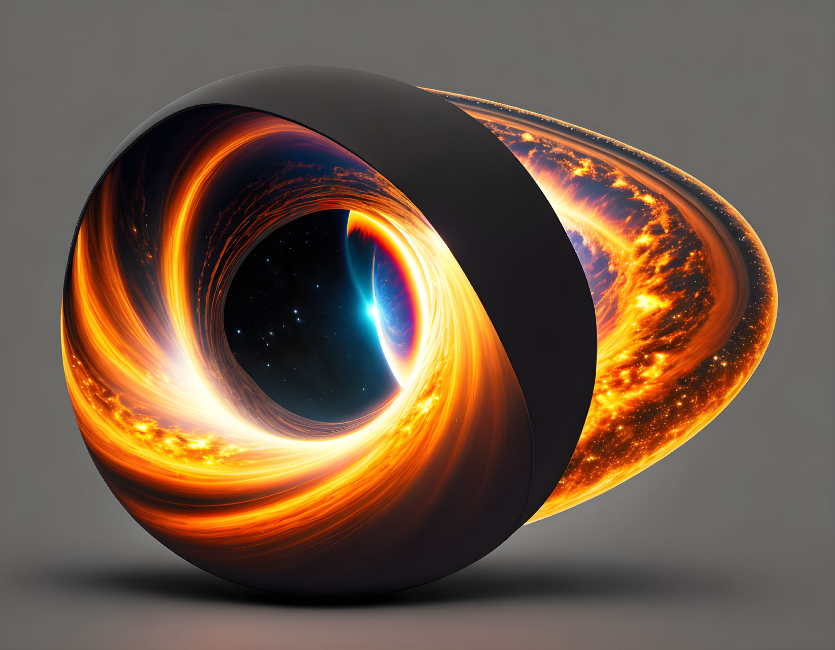 Cosmic-themed 3D digital Mobius strip artwork