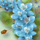 Illustrated Blue Woman Surrounded by Flowers and Intricate Details