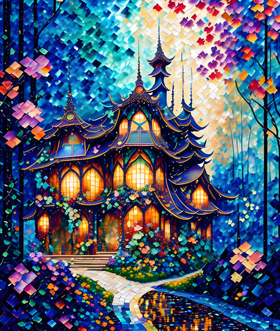 Intricately Designed Fairy Tale Cottage in Enchanted Forest