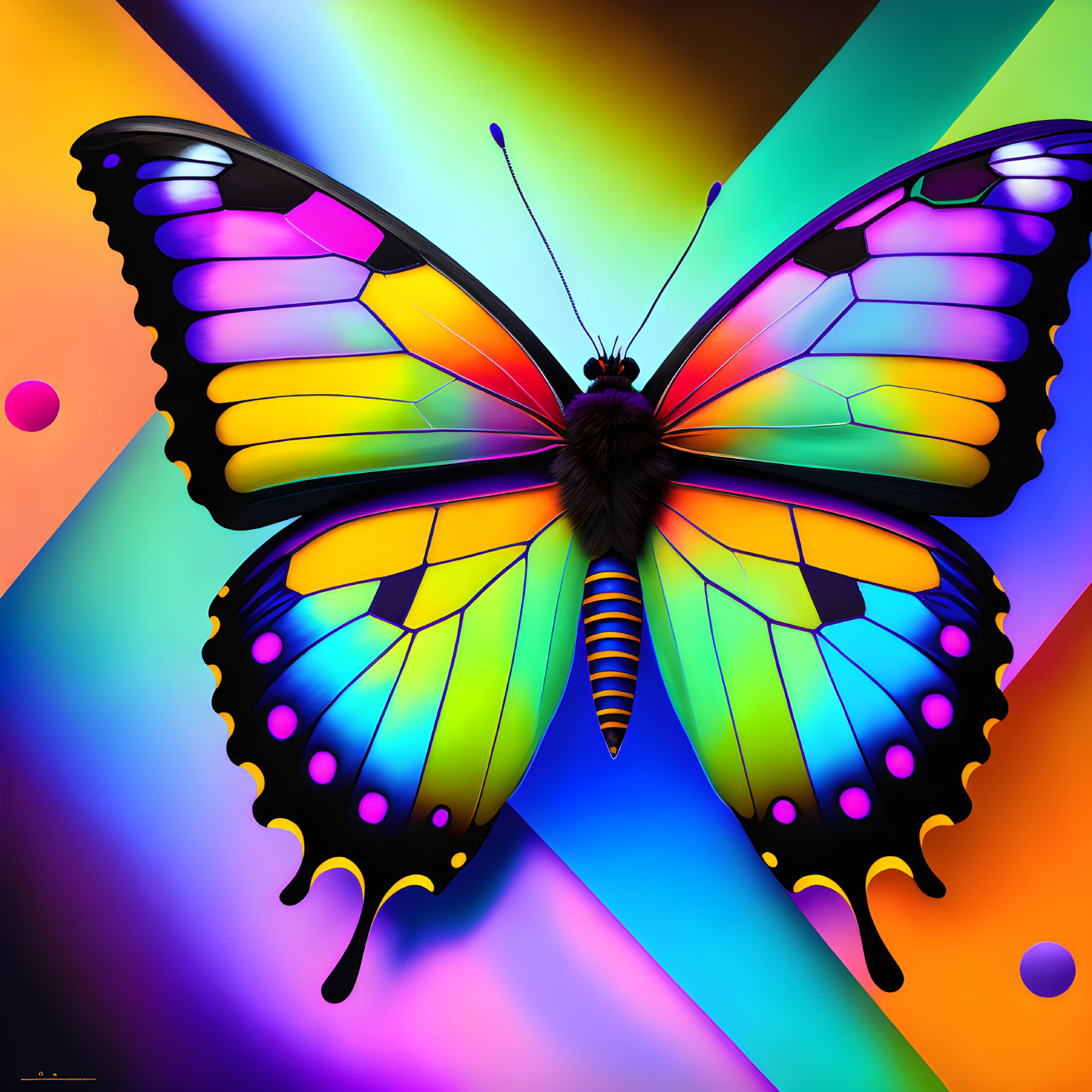 Colorful butterfly digital art on abstract background