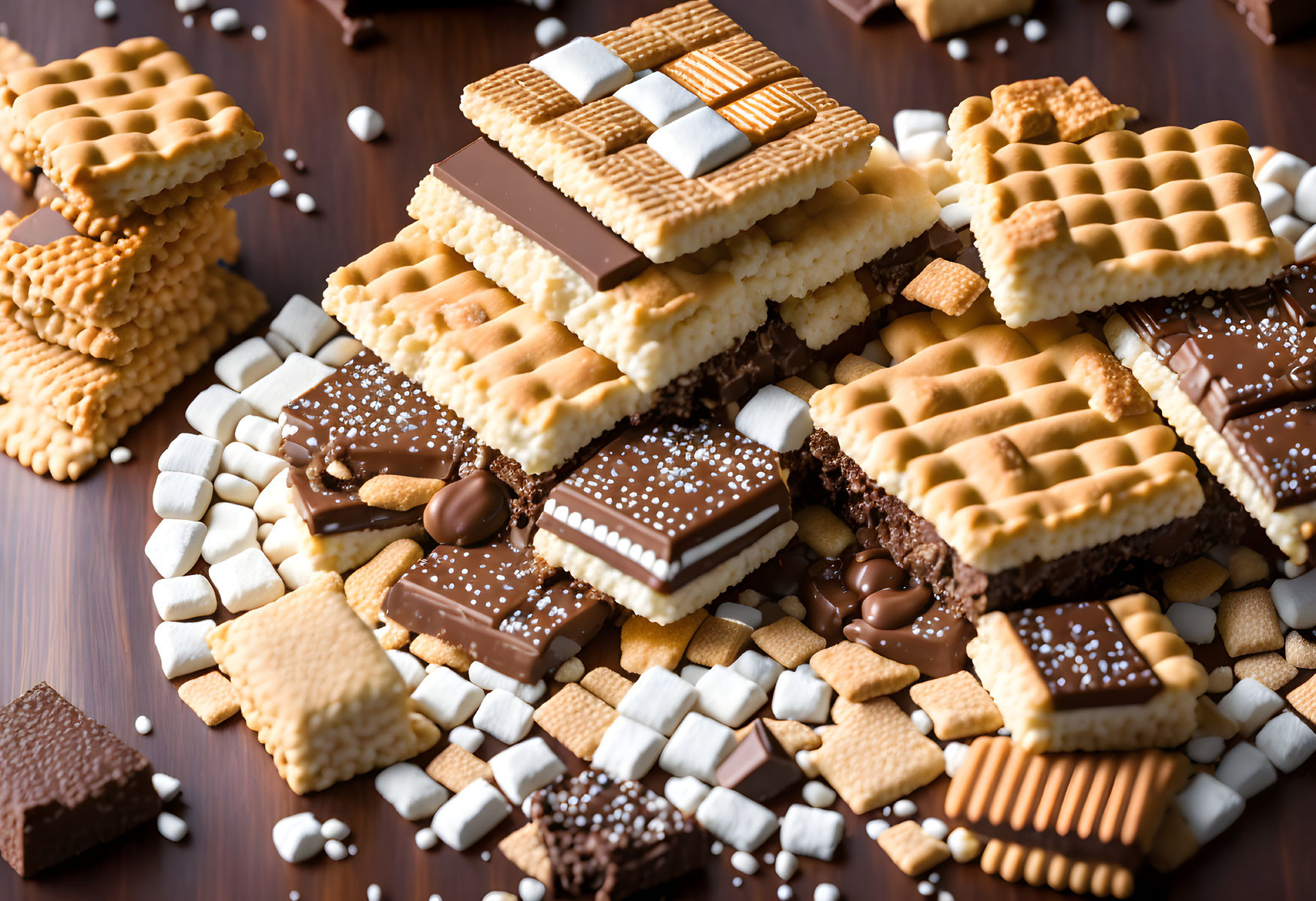 Assorted Cookies, Chocolate Bars, and Marshmallows Snack Mix