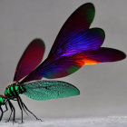 Colorful Dragon Model with Purple Wings and Green Body