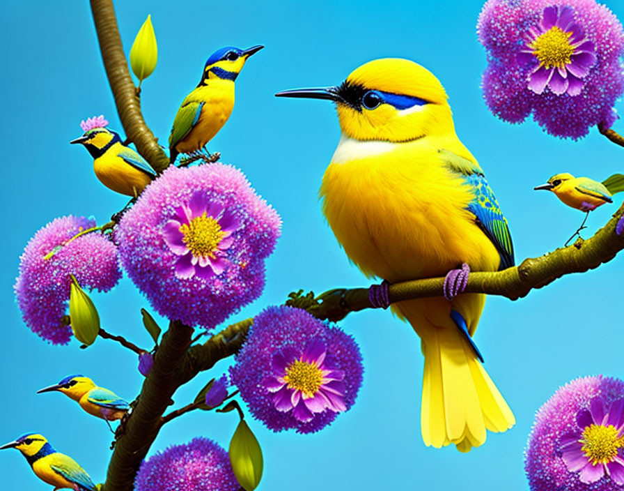 little birds in a tree