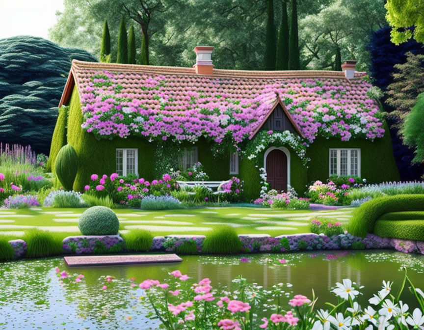 Charming cottage in lush garden setting