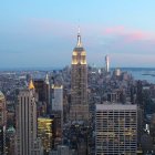 Cityscape at Dusk: Empire State Building and Urban Skyline