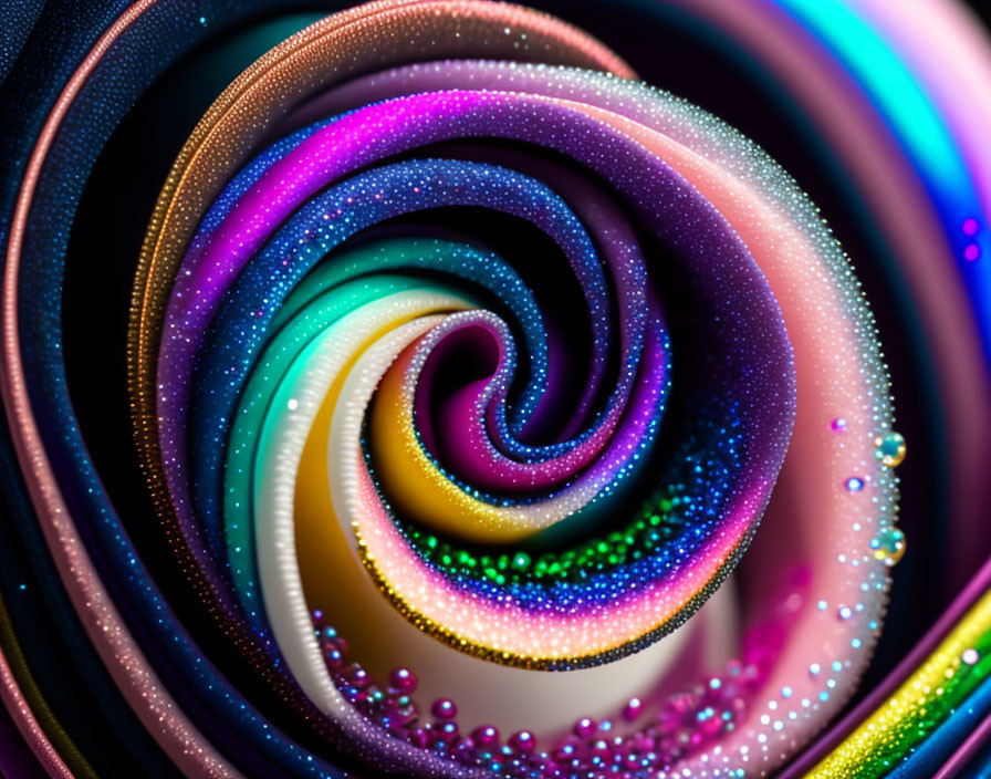 Close-up Swirling Vortex with Gradient Colors on Dark Background