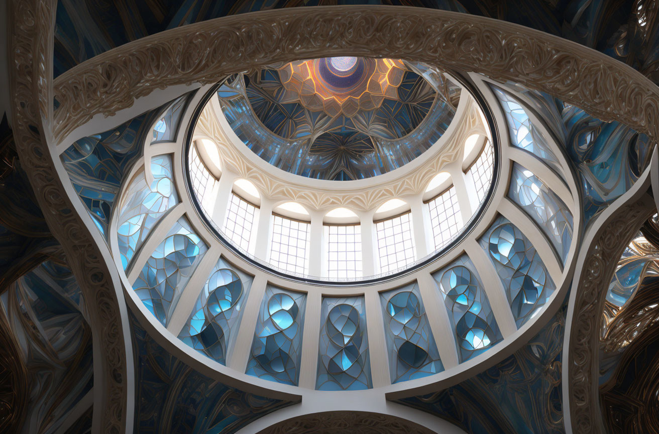 Intricate Carved and Geometric Dome Design with Natural Light