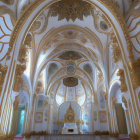 Baroque-style Hall with Golden Decorations & Grand Chandelier