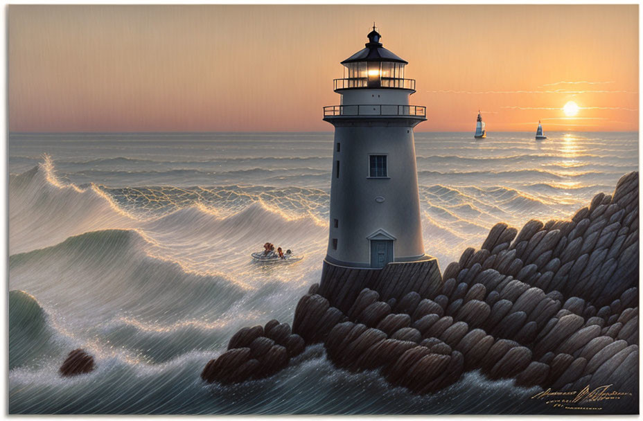 Sunset with lighthouse