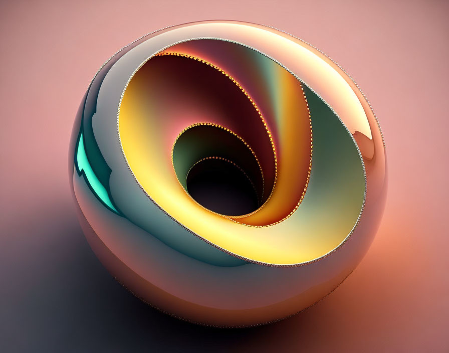 Colorful 3D Möbius Strip Render in Warm Tones