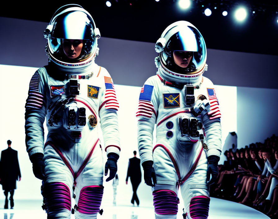 Fashion Show: Models in Elaborate Astronaut Suits Walk Runway