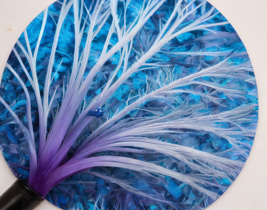 Purple to Blue Gradient Feather Shuttlecock on Blue Background