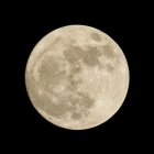 Detailed depiction of full moon with craters in starry night sky