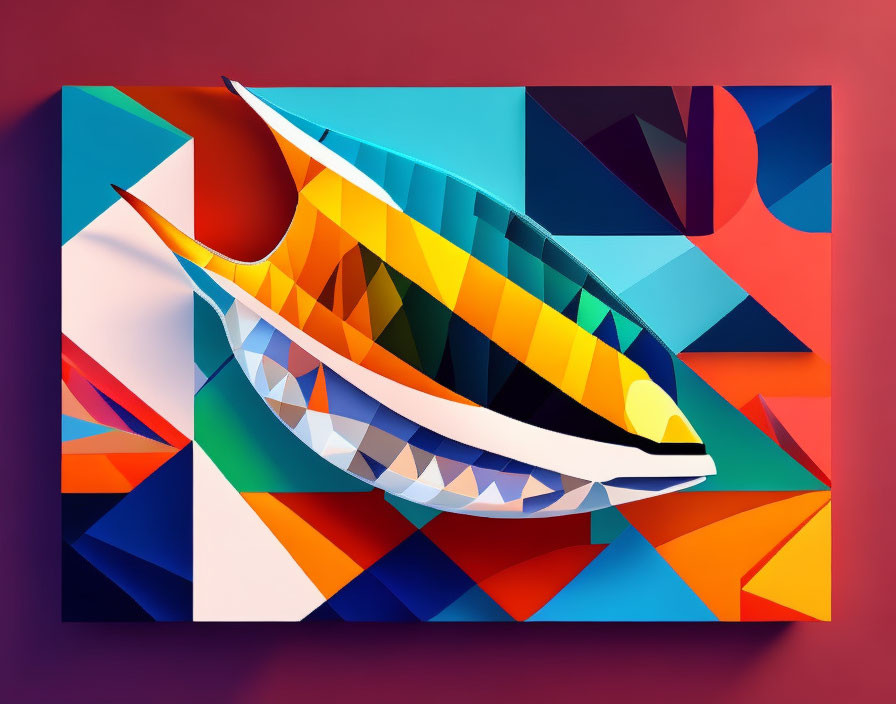 Colorful Abstract 3D Eye Artwork with Geometric Shapes