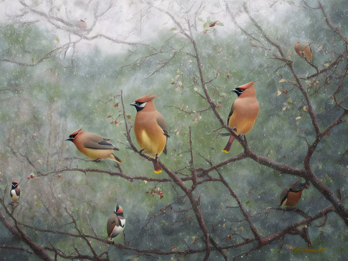 Pat Howell's 'Waxwings'