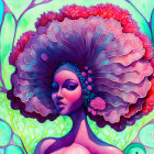 Colorful marine-themed artwork featuring a woman with coral-like headdress