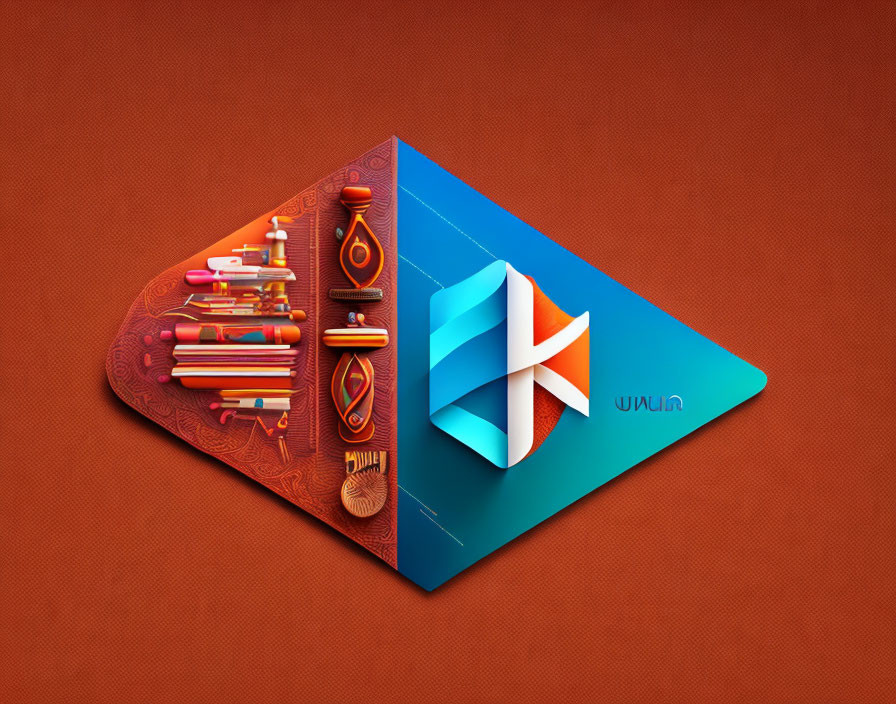 Colorful African design meets Microsoft Edge logo on open book 3D illustration