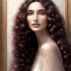 Detailed Portrait of Woman with Long, Curly Hair