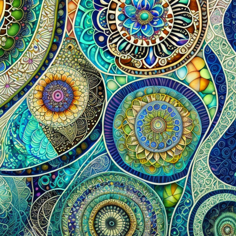 Vibrant Mandala Patterns with Intricate Symmetrical Designs