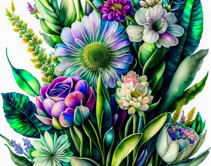 Colorful Flowers and Plants in Intricate Detail