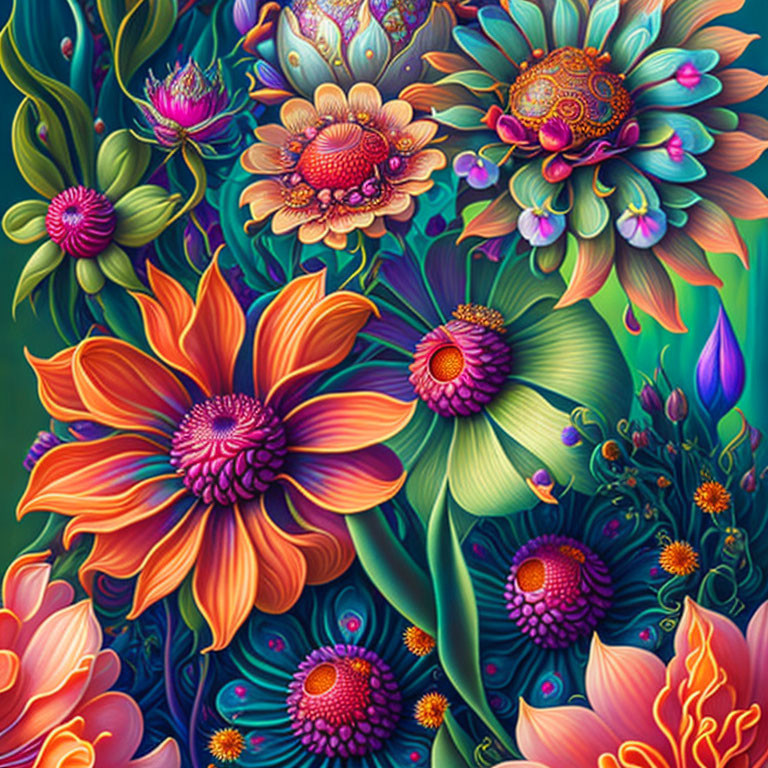 Colorful Floral Arrangement in Purple, Orange, and Green