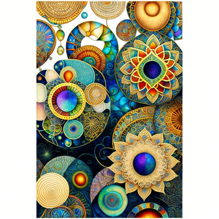 Colorful Abstract Artwork with Mosaic Patterns