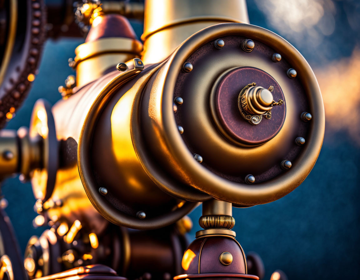 Detailed Bronze Steampunk Apparatus with Gears and Pipes