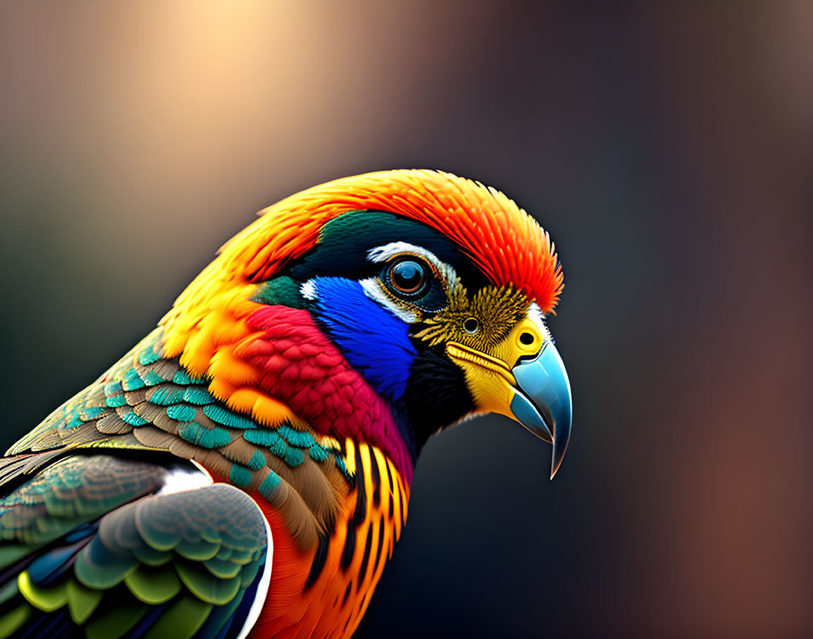 Colorful Parrot Close-Up with Vibrant Feathers in Sharp Focus