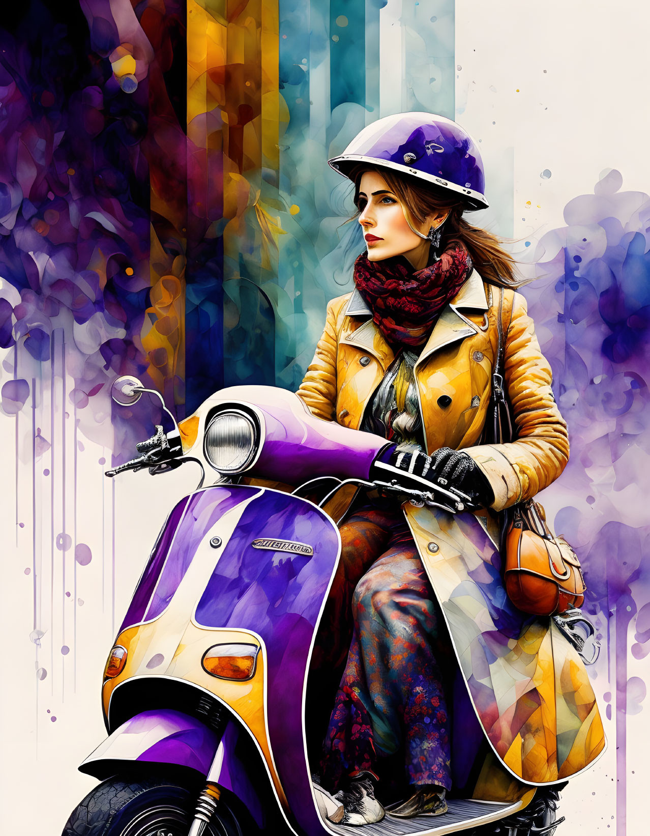 Woman on scooter