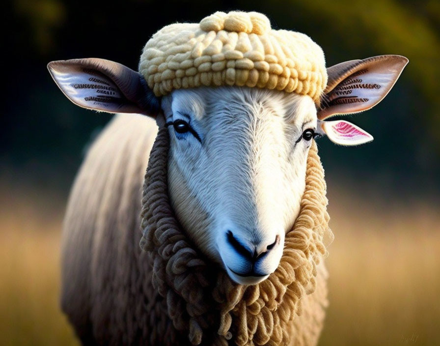 Close-up of sheep with curled wool against blurred background